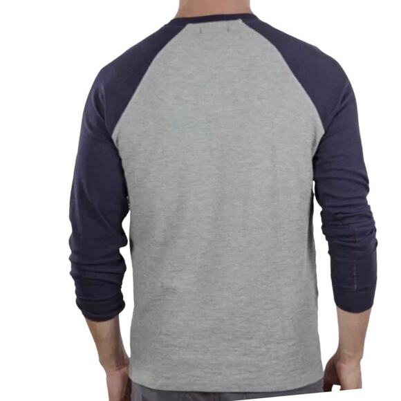 Tailor vintage navy blazer heather gray Henley size M long sleeve - Picture 2 of 8